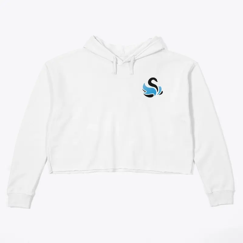 Swan Society Crop Hoodie - Black Logo